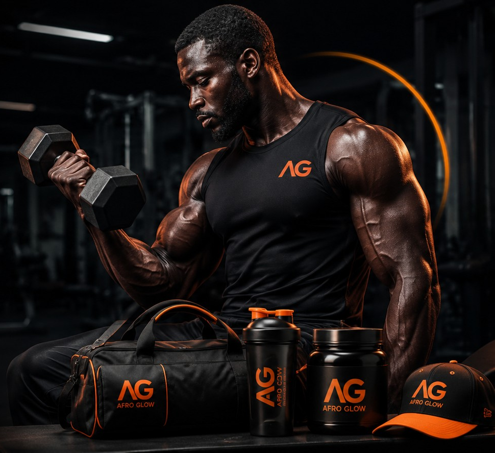 Athlete fuelling performance with AFROGLOW supplements