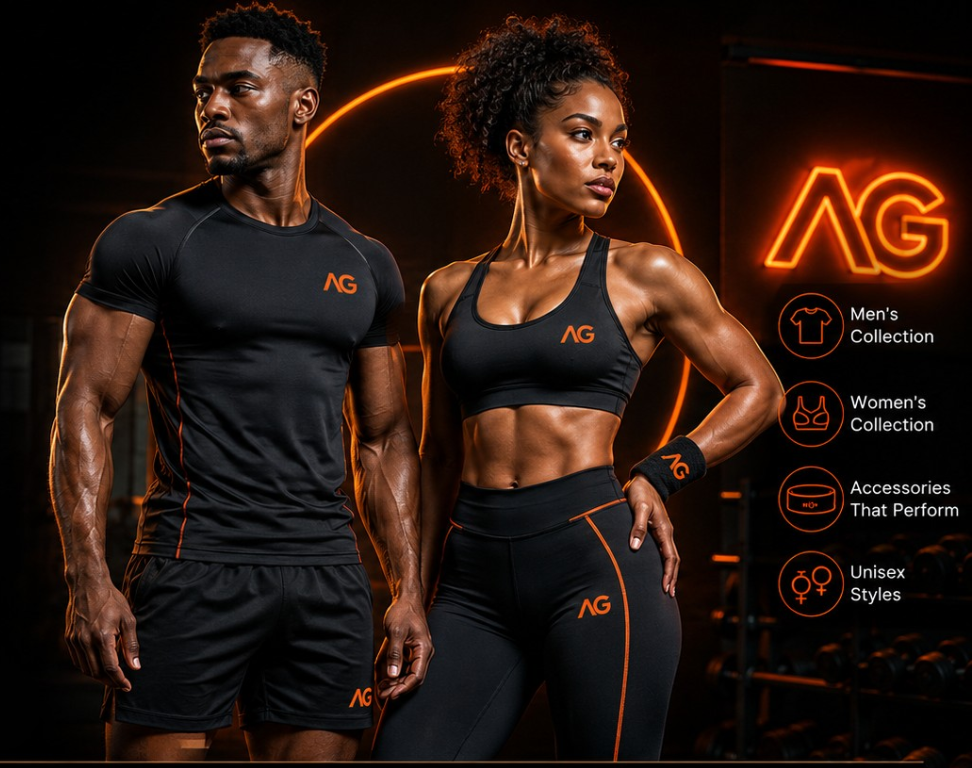 Athlete wearing AFROGLOW gym apparel