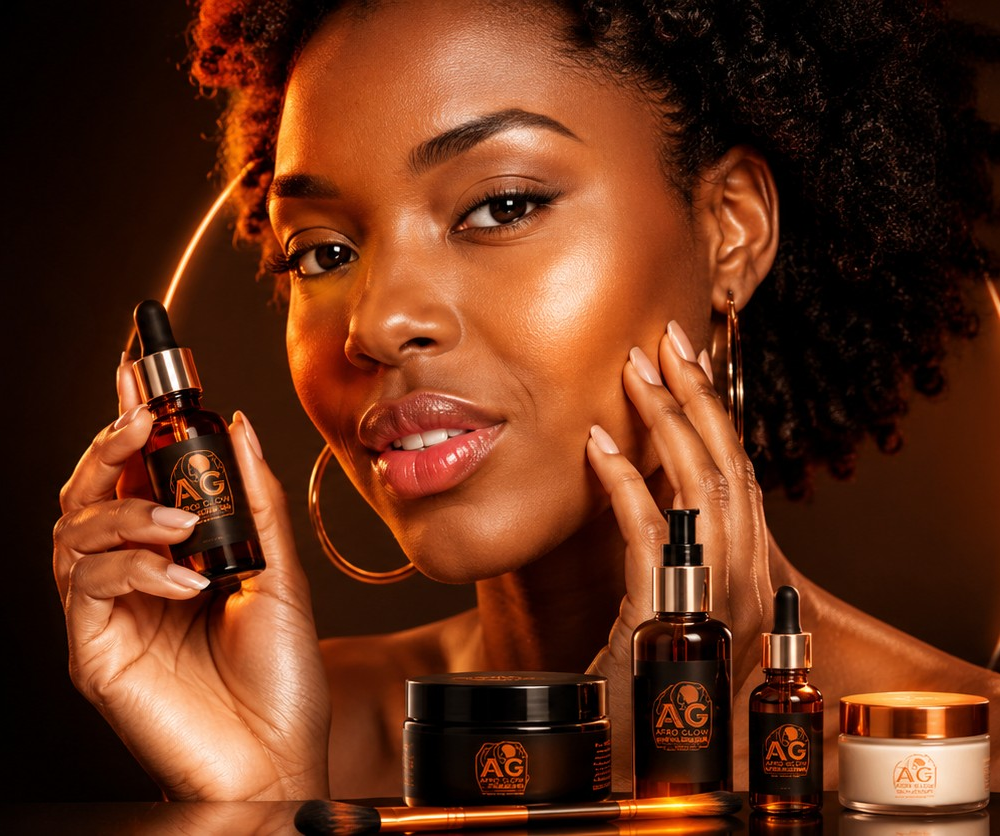 Glowing skin with premium AFROGLOW beauty products